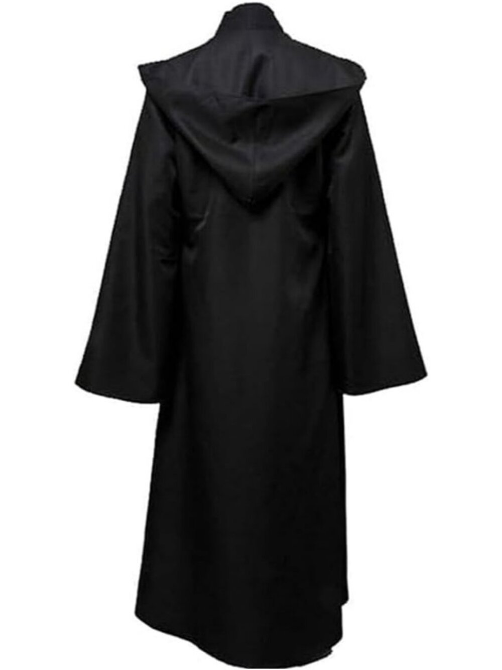 Men's Black Hood Cape Cosplay Wizard Robes Monk Priest Cloak Halloween Costume - Picture 2 of 6